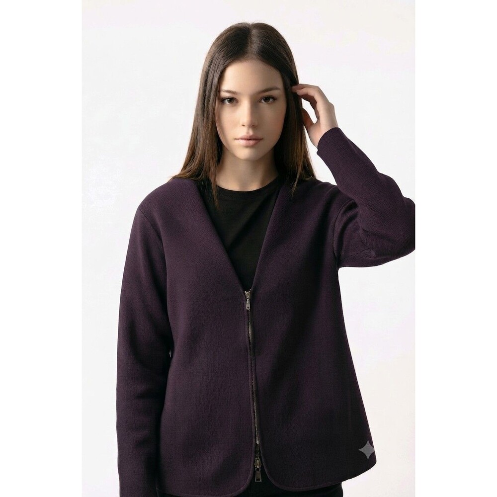Marina Rinaldi Voyage Full-Zip Dark Purple Jacket Size 27